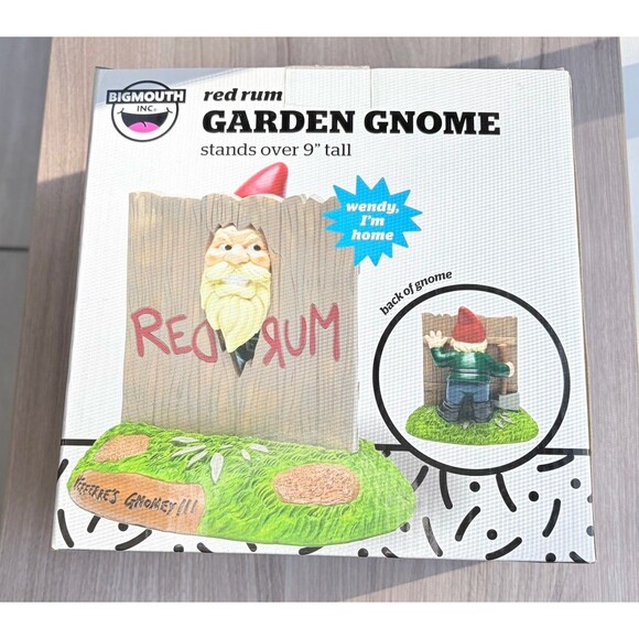 “Here’s Gnomey” red rum Garden Gnome - The Shining Movie Themed Big Mouth Inc - Picture 9 of 9